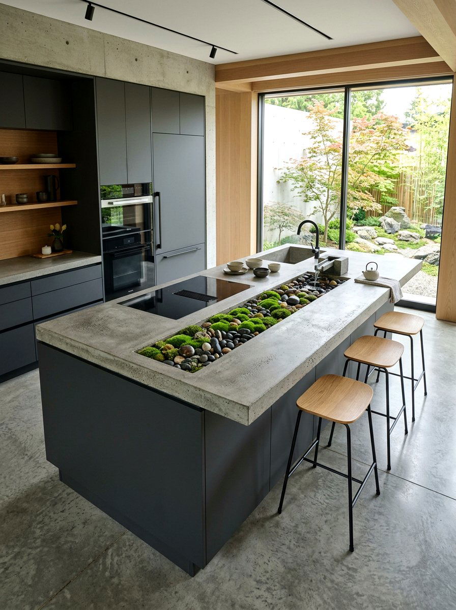Moss And Stone Natural Island - 25 Spring Kitchen Island Decor Ideas