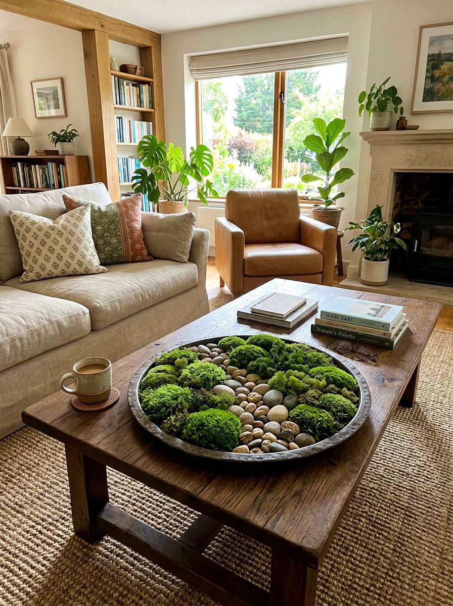 Moss And Stone Tray - 25 Spring Metal Tray Decor Ideas