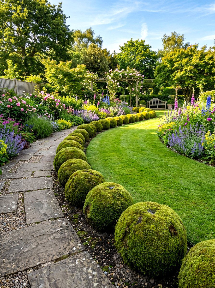 Moss Ball Garden Border - 25 Spring Moss Ball Ideas