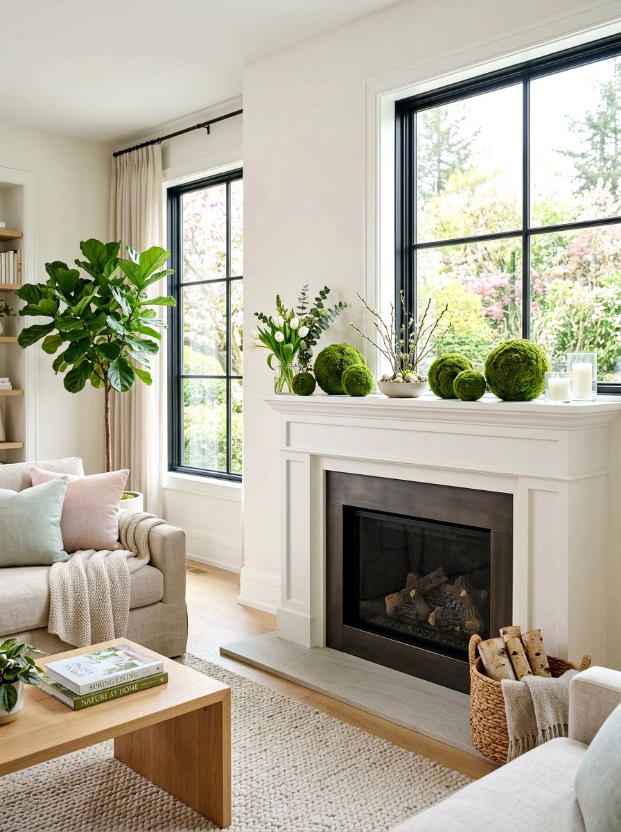 Moss Ball Mantel Display - 25 Spring Moss Ball Plant Ideas