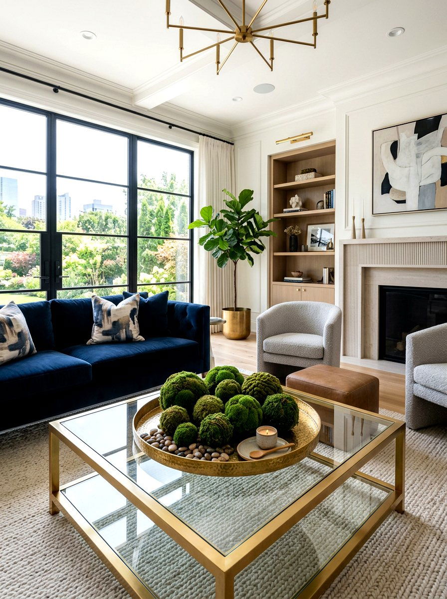 Moss Ball Tray - 25 Spring Round Tray Decor Ideas