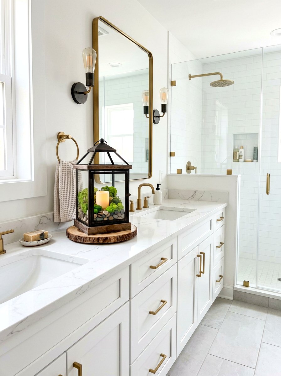 Moss Bathroom Lantern - 25 Spring Lantern Decor Ideas