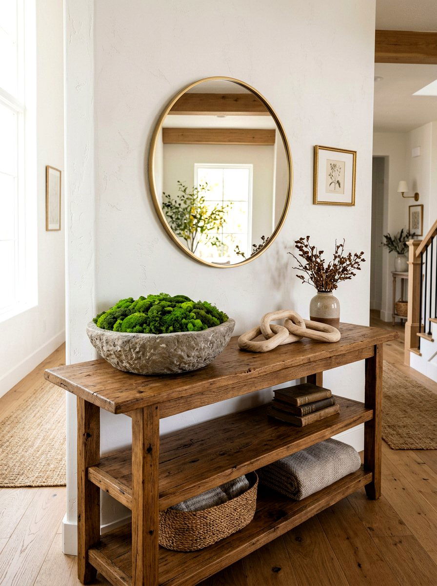 Moss Bowl - 25 Spring Console Table Decor Ideas