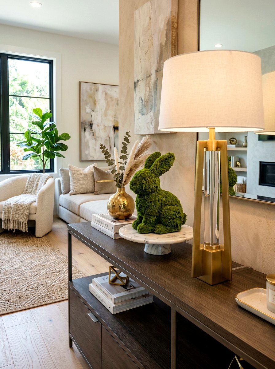 Moss Bunny Topiary - 25 Spring Dollar Tree Decor Ideas