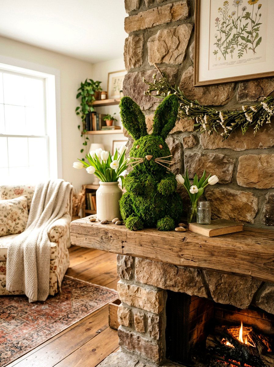 Moss Bunny Topiary - 25 Spring Moss Topiary Ideas