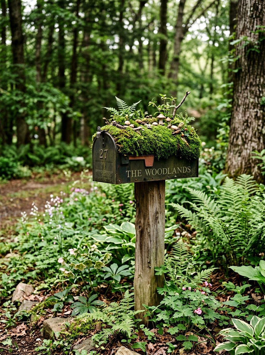 Moss Covered Mailbox Topper - 25 Spring Mailbox Topper Ideas