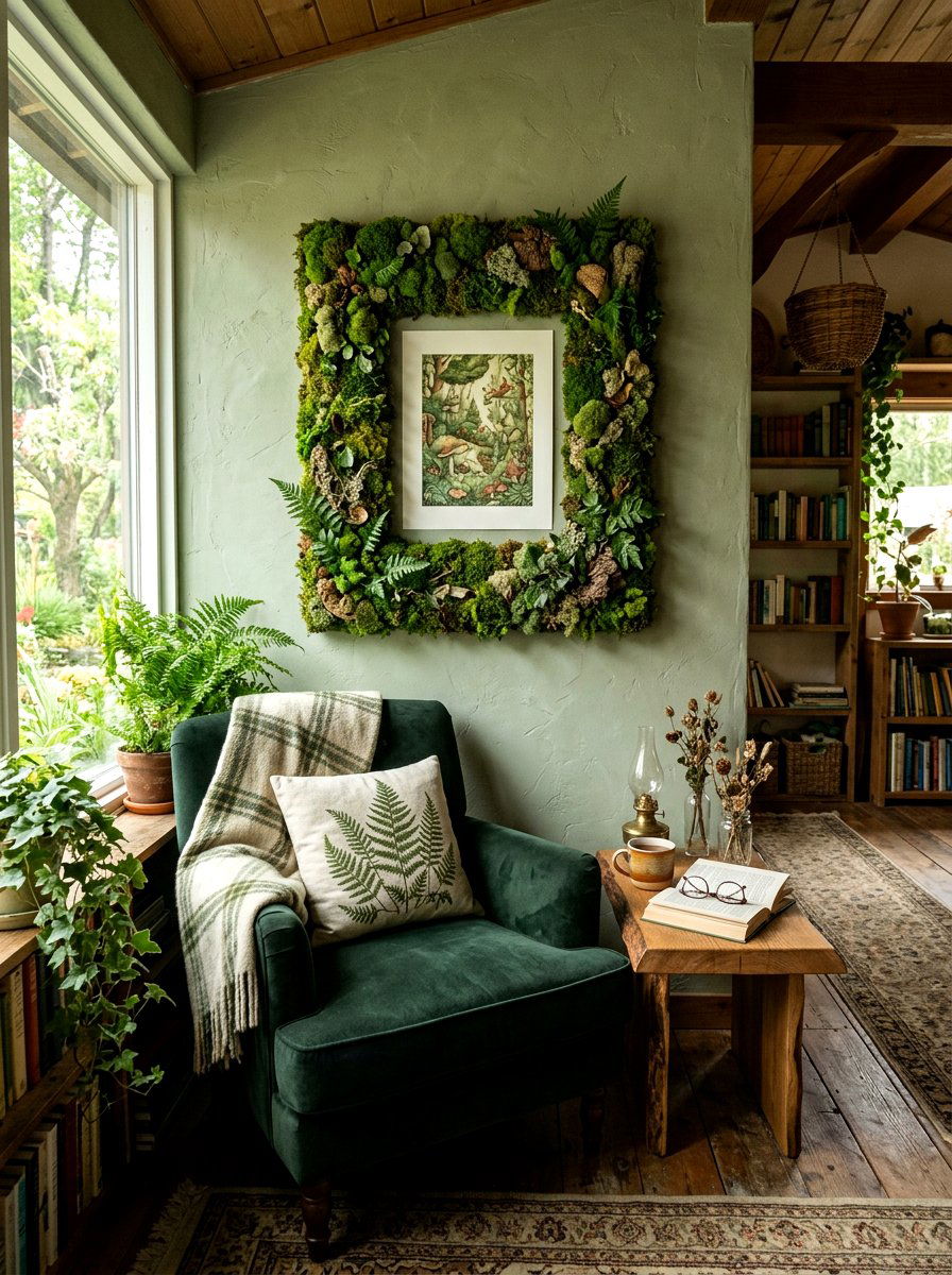 Moss Covered Picture Frame - 25 Spring Picture Frame Craft Ideas