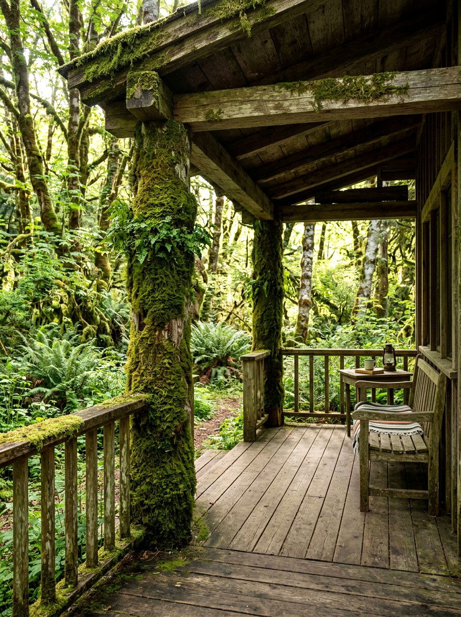 Moss Covered Porch Column - 25 Spring Porch Column Decor Ideas