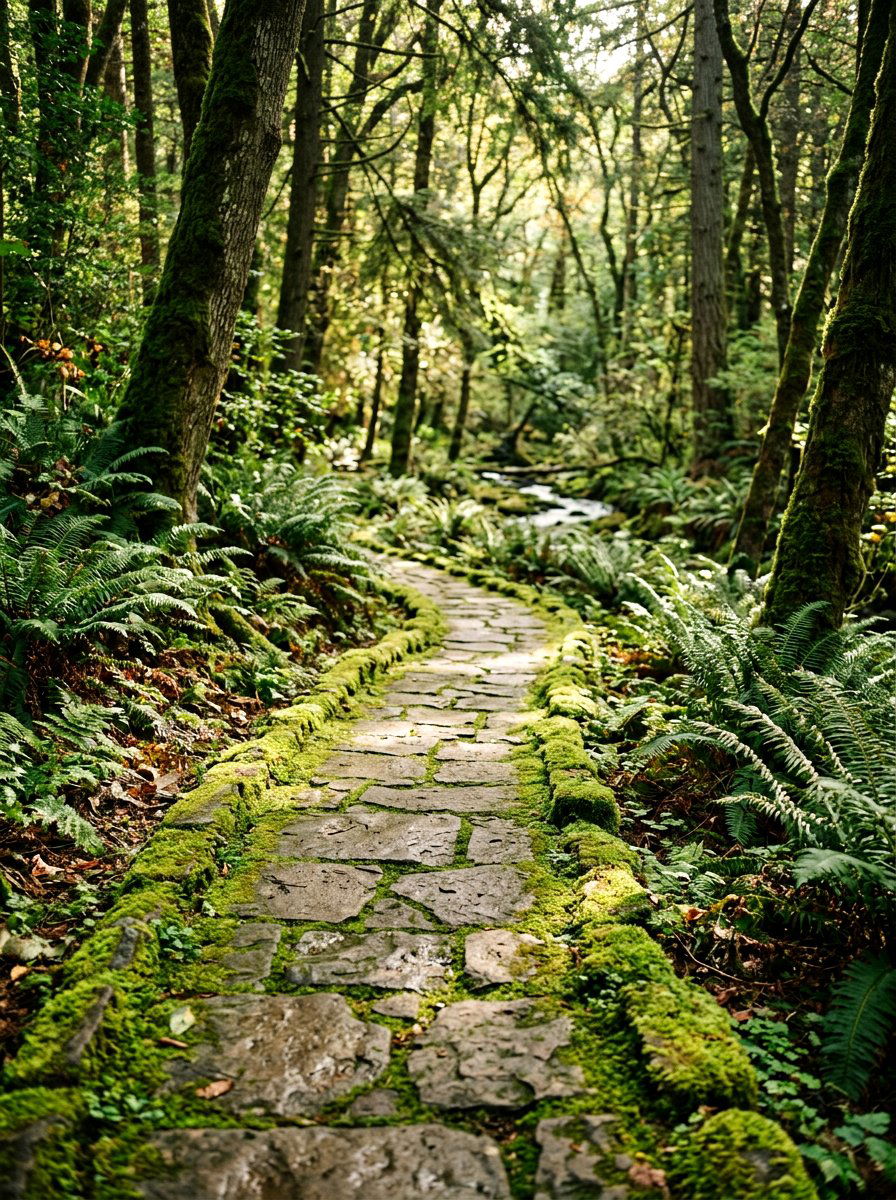 Moss Covered Stone Walkway - 25 Spring Stepping Stone Ideas