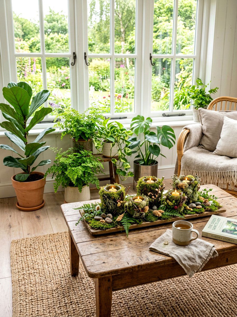 Moss Covered Votive Holder - 25 Spring Votive Candle Ideas