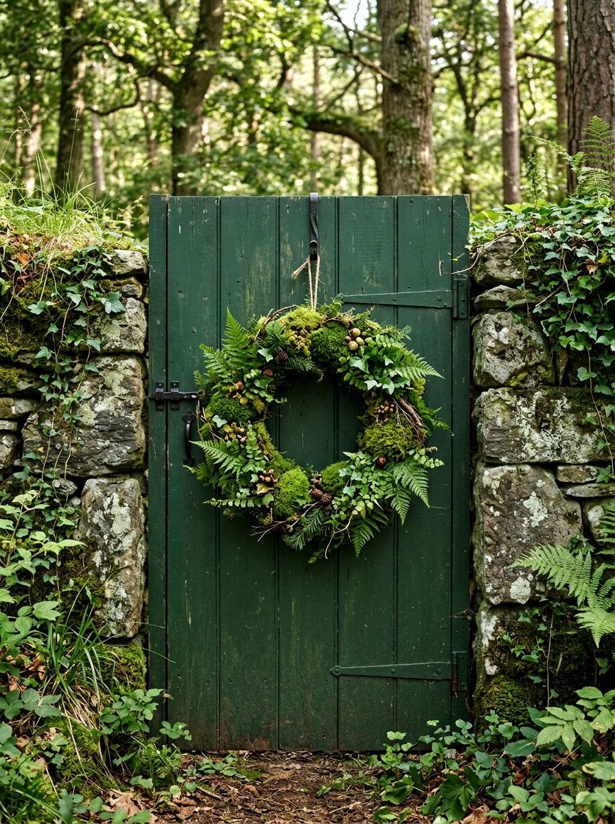 Moss Covered Wreath - 25 Spring Wreath Ideas