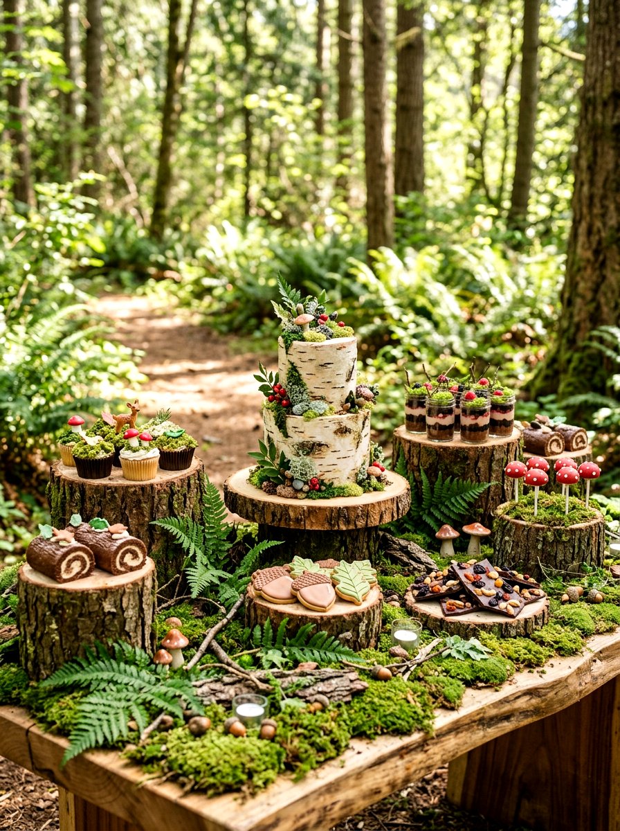 Moss Garden Dessert Display - 25 Spring Baby Shower Decor Ideas