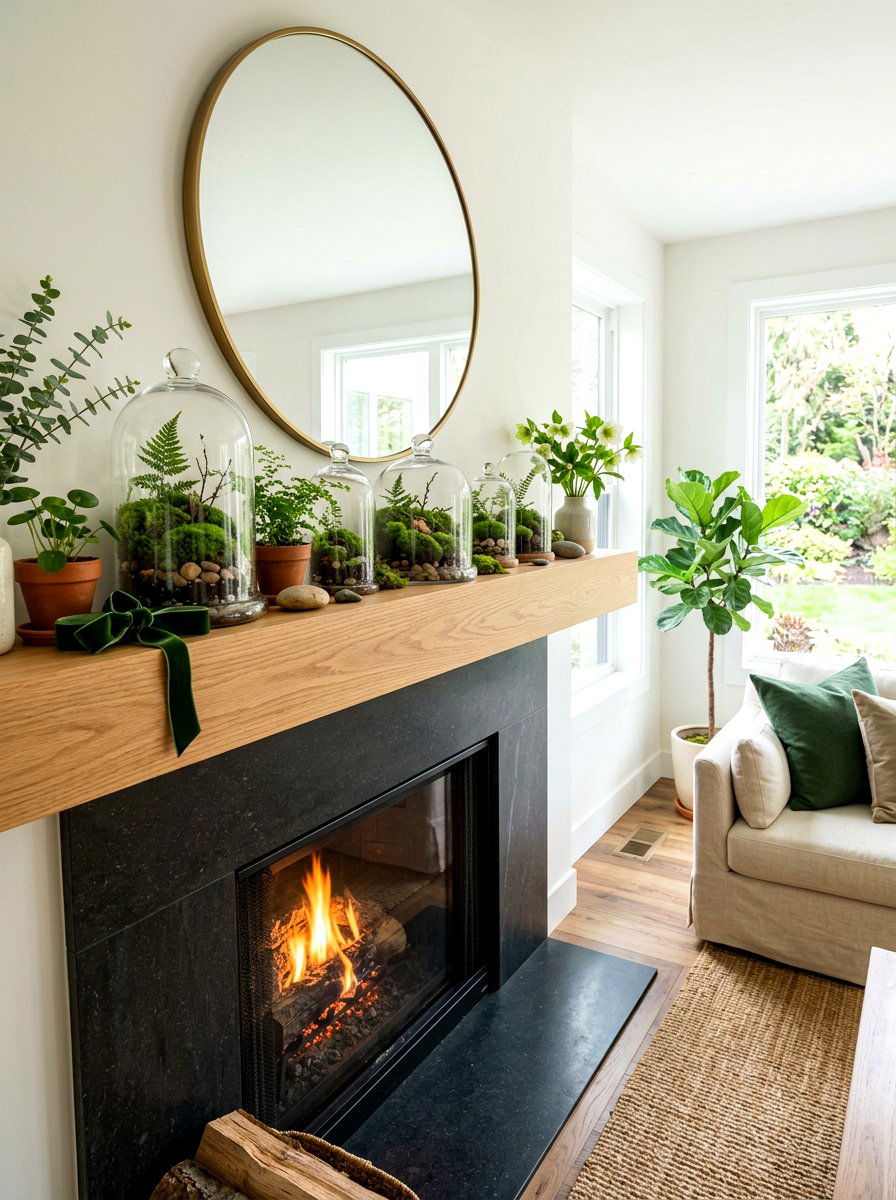 Moss Garden Spring Mantel - 25 Spring Mantel Styling Ideas