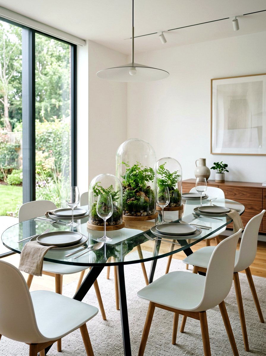 Moss Glass Cloche - 25 Spring Greenery Centerpiece Ideas