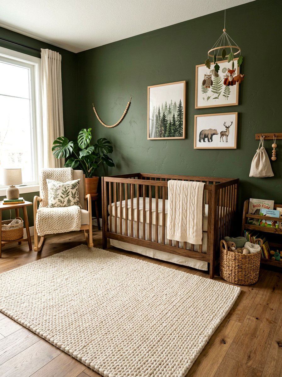 Moss Green Nursery - 25 Spring Nursery Decor Ideas