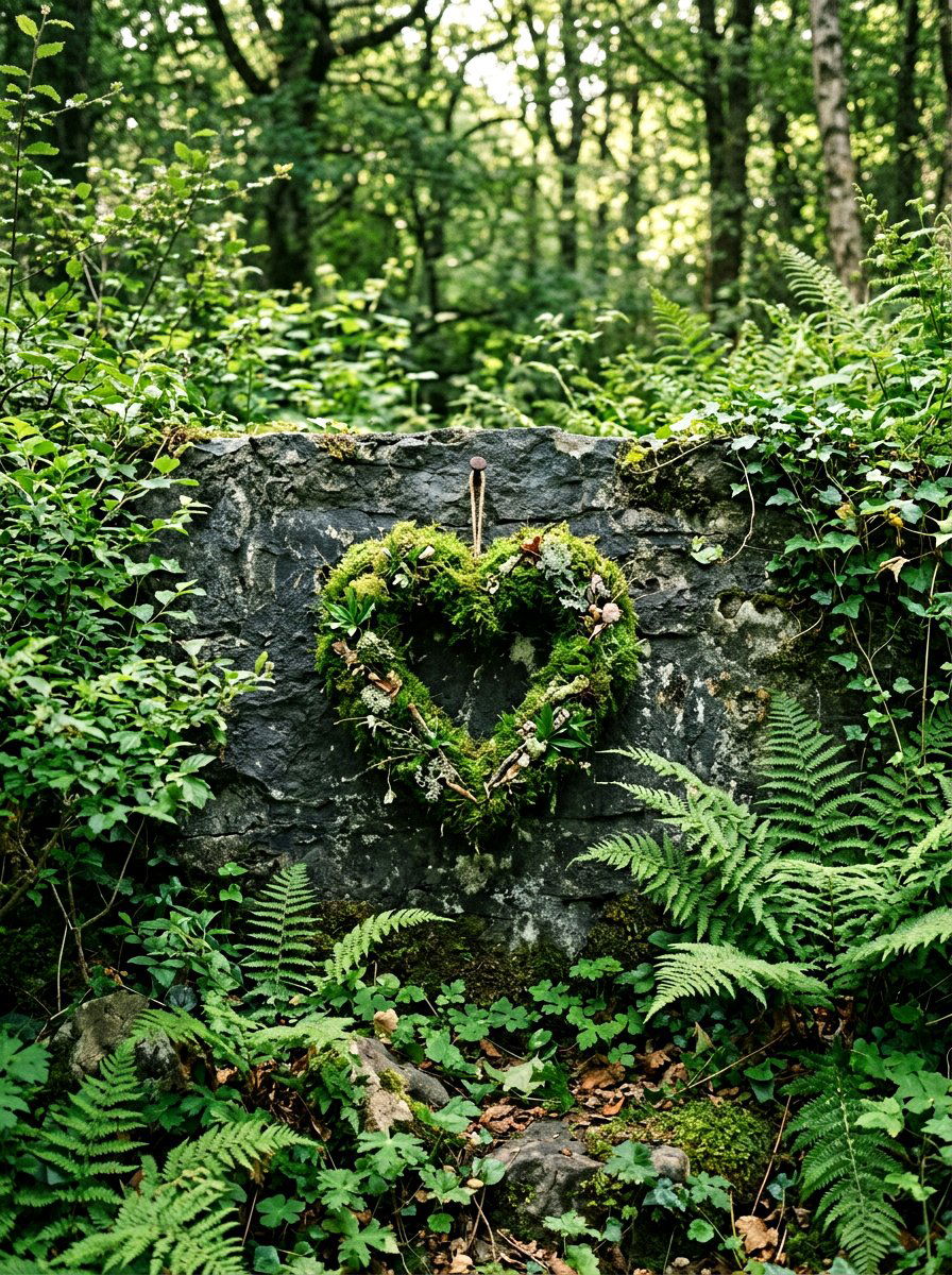 Moss Heart Wreath - 25 Spring Heart Wreath Ideas