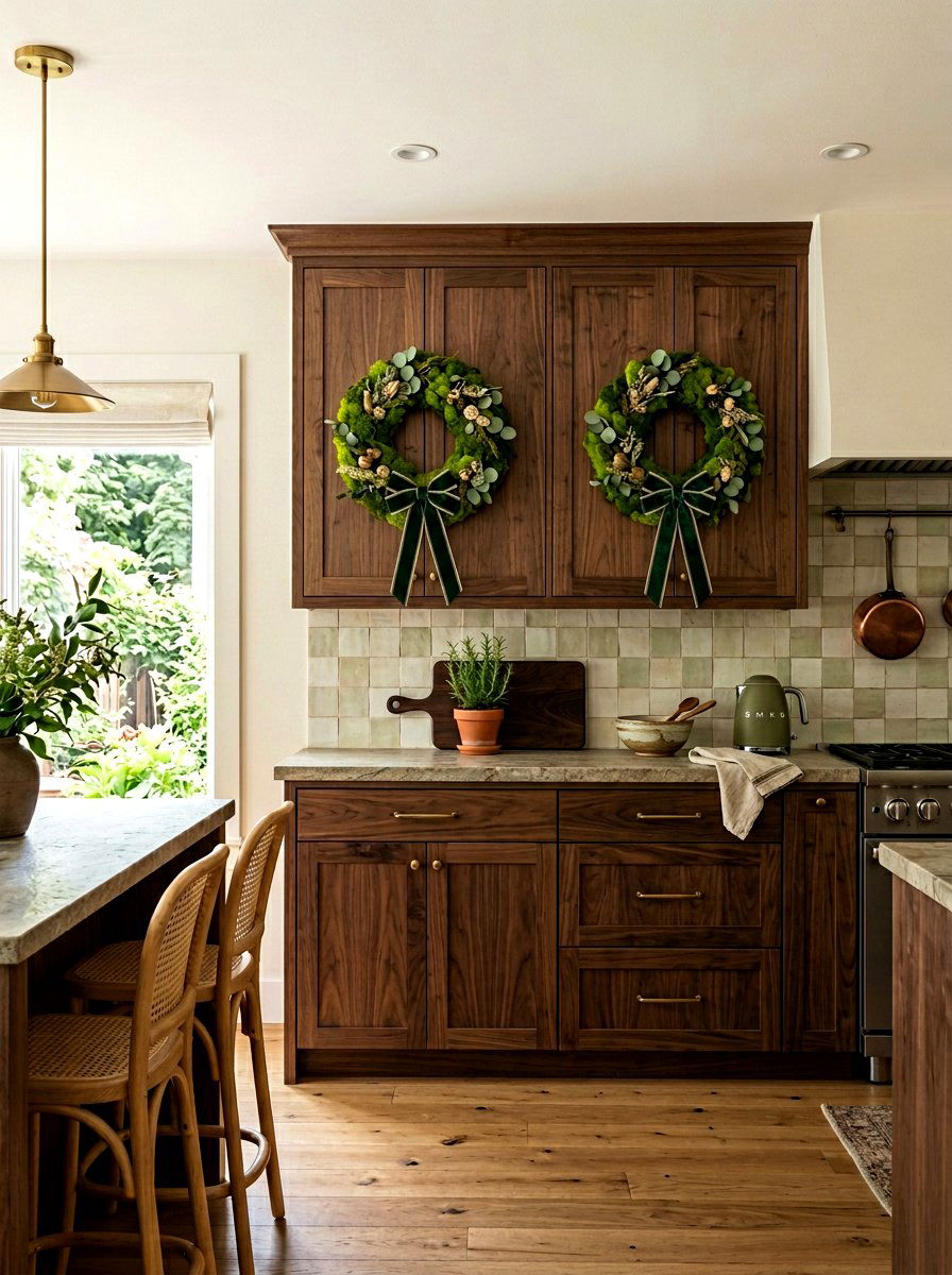 Moss Kitchen Wreath - 25 Spring Cabinet Wreath Ideas