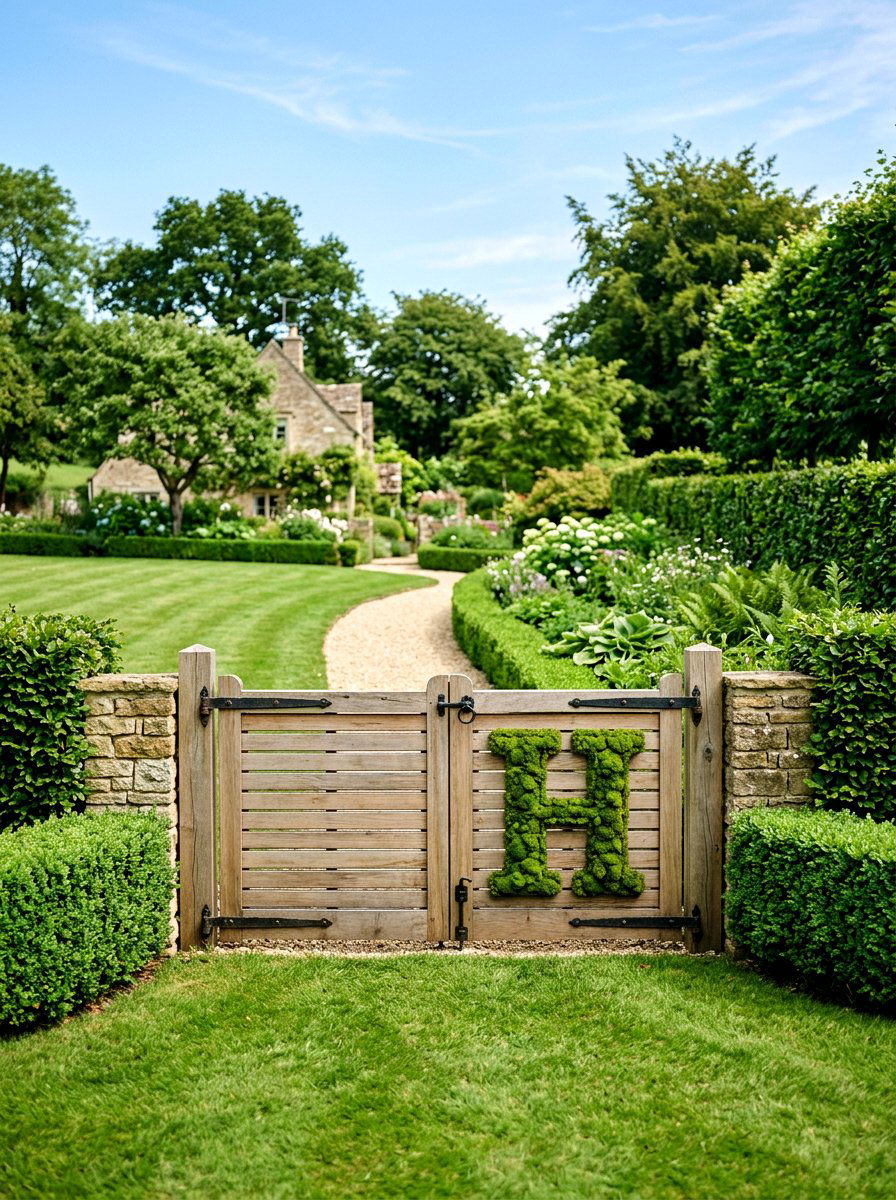Moss Letter Gate Decor - 25 Spring Wooden Gate Decor Ideas