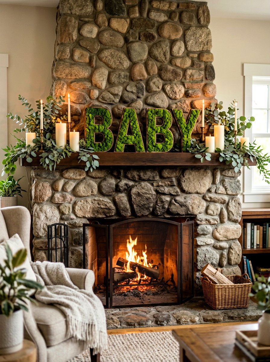 Moss Letter Sign - 25 Spring Gender Reveal Decor Ideas