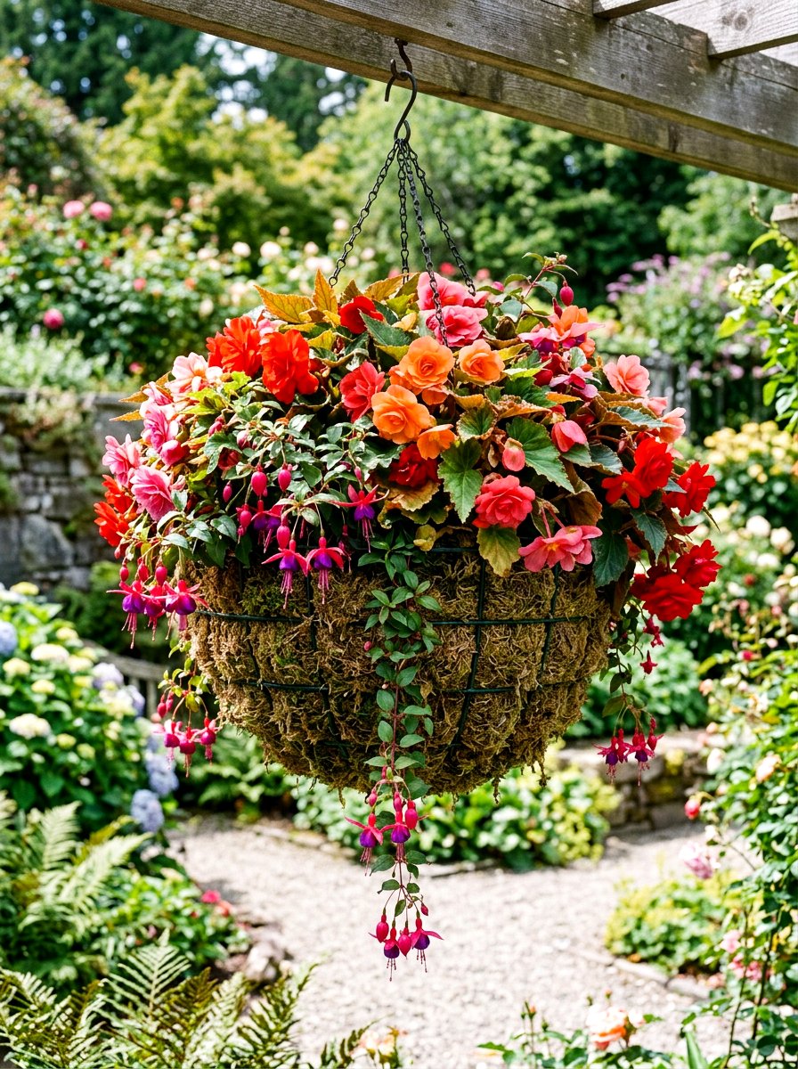 Moss Lined Hanging Basket - 25 Spring Flower Basket Ideas
