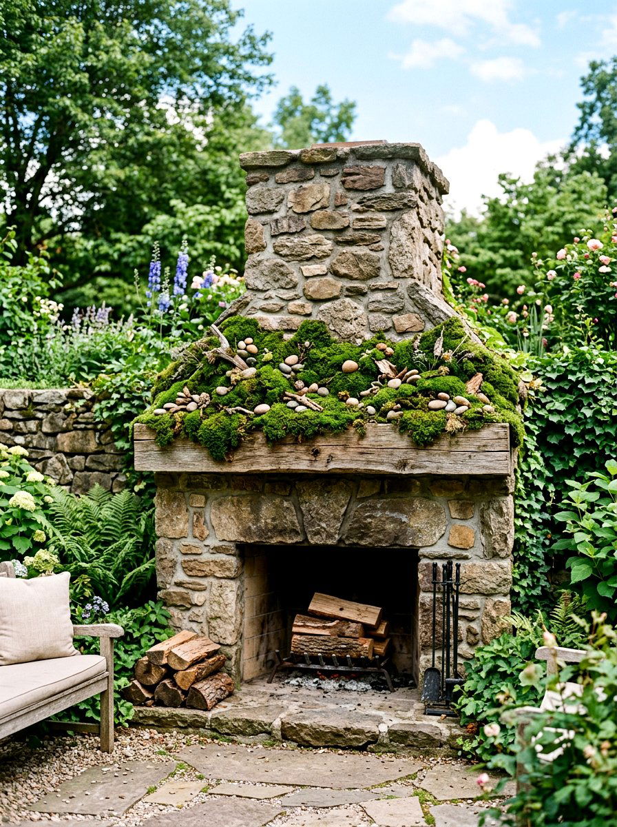 Moss Mantel Garland - 25 Spring Mantel Garland Ideas