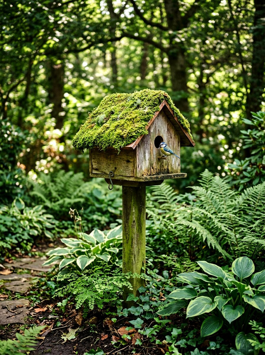 Moss Roof Birdhouse - 25 Spring DIY Birdhouse Ideas