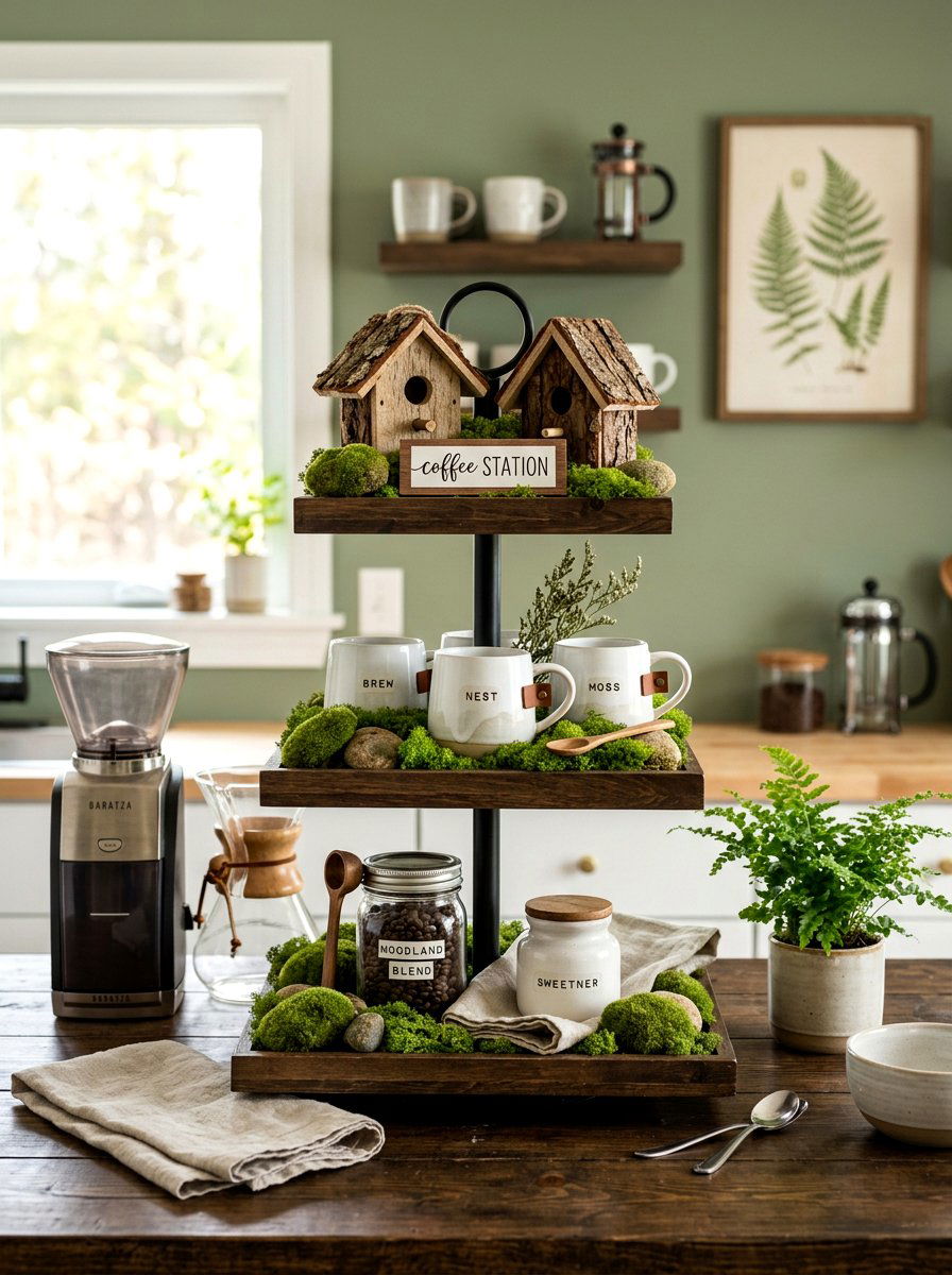 Moss Tiered Tray - 25 Spring Coffee Bar Tiered Tray Ideas