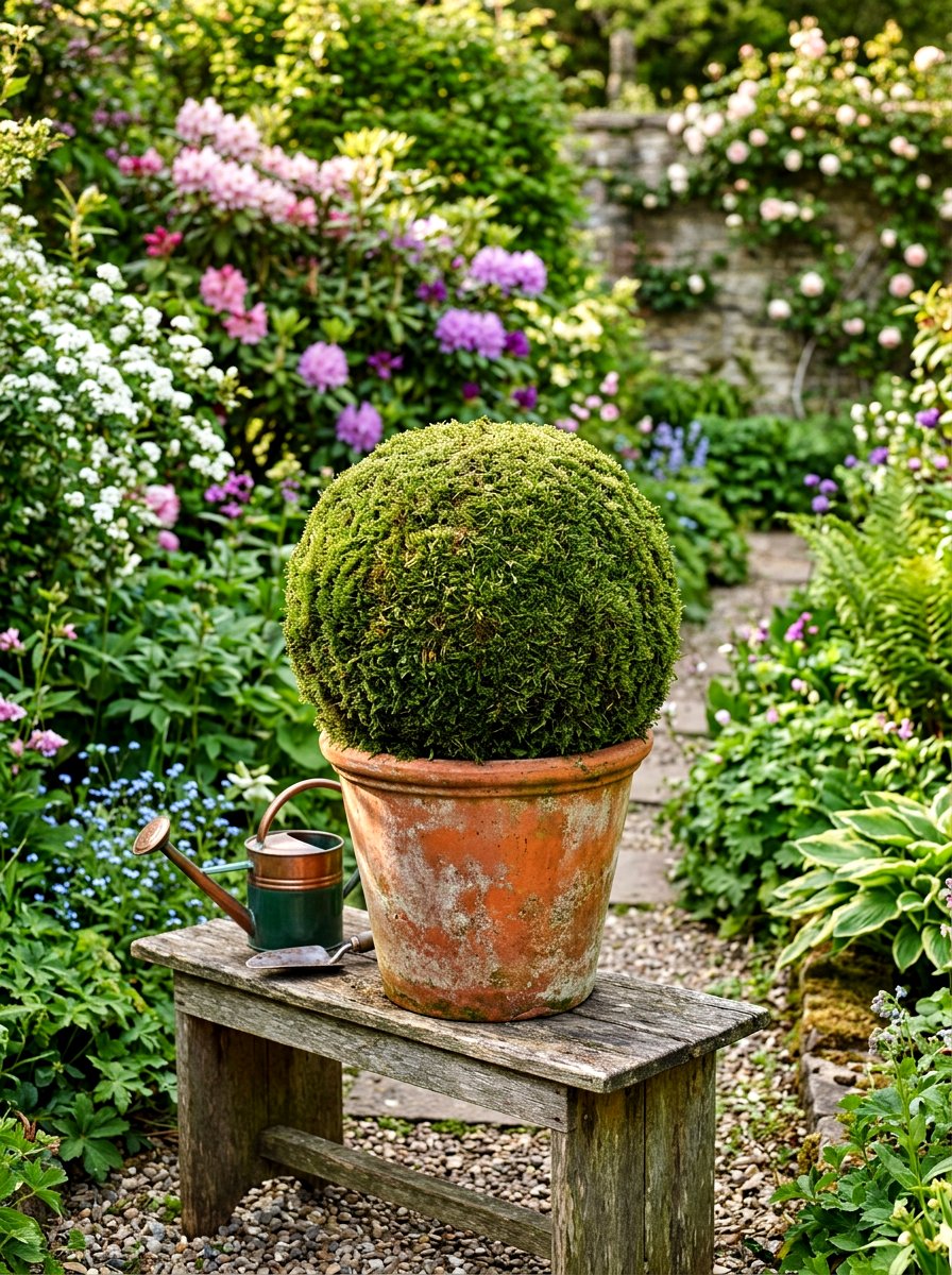 Moss Topiary In Terra Cotta Pot - 25 Spring Moss Topiary Ideas