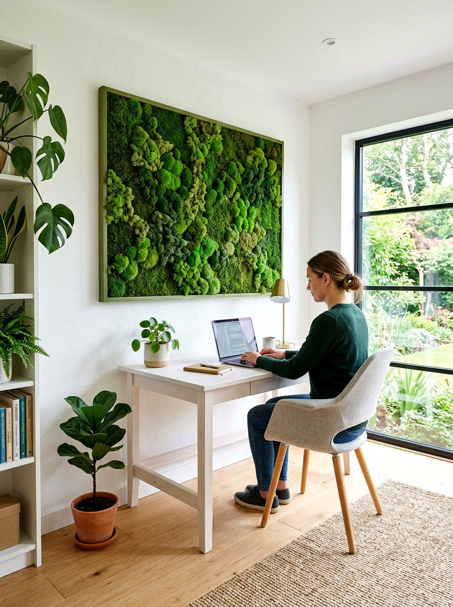 Moss Wall Art - 25 Spring DIY Home Decor Ideas