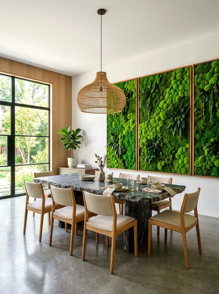 Moss Wall Art Panels - 25 Spring Dining Room Wall Decor Ideas