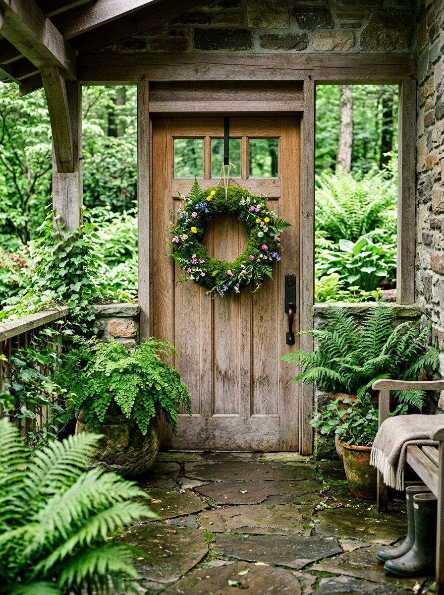 Moss Wildflower Wreath - 25 Spring Wildflower Wreath Ideas