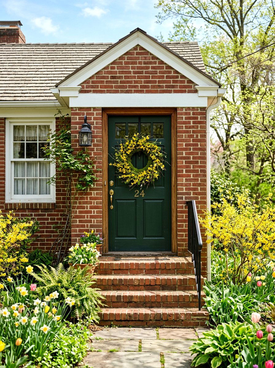 Moss Wreath With Forsythia - 25 Spring Moss Wreath Ideas
