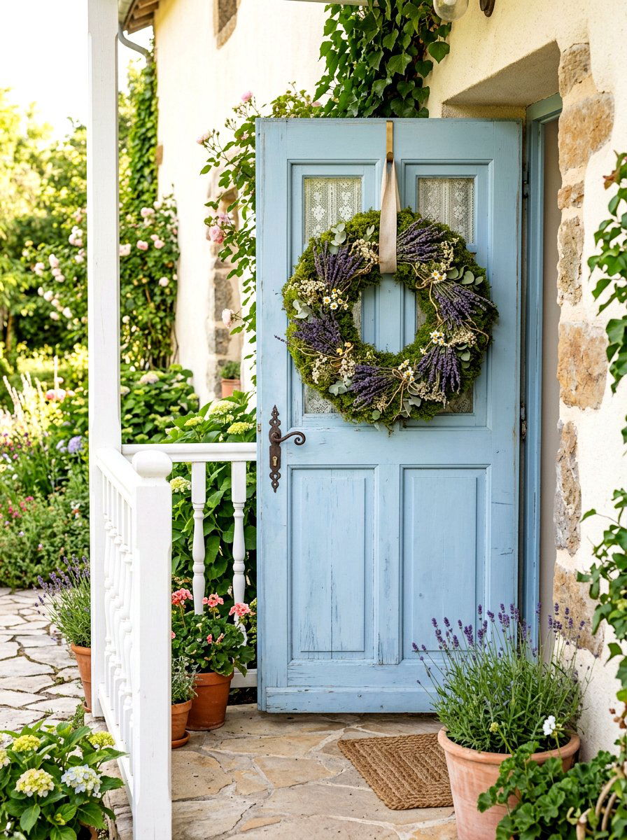 Moss Wreath With Lavender - 25 Spring Moss Wreath Ideas