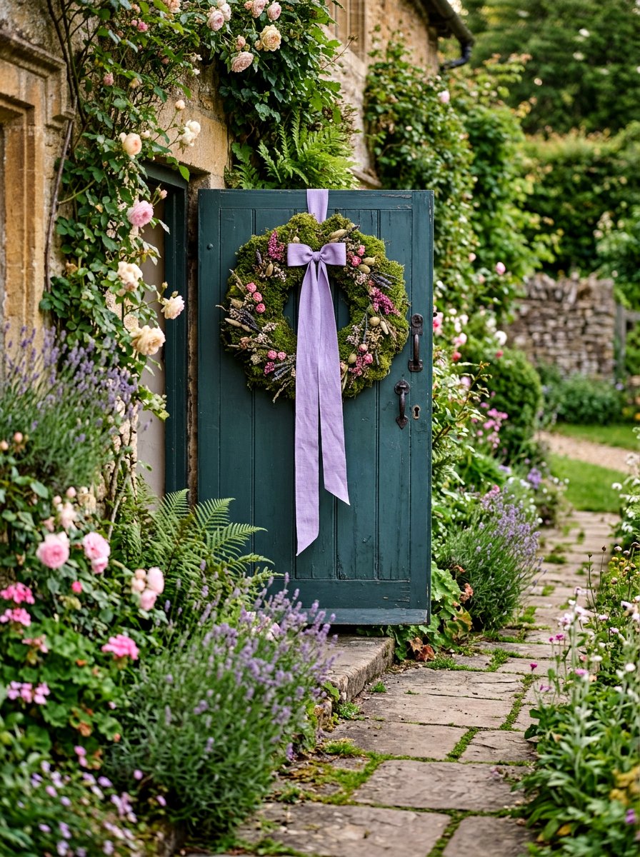 Moss Wreath With Ribbon - 25 Spring Moss Wreath Ideas