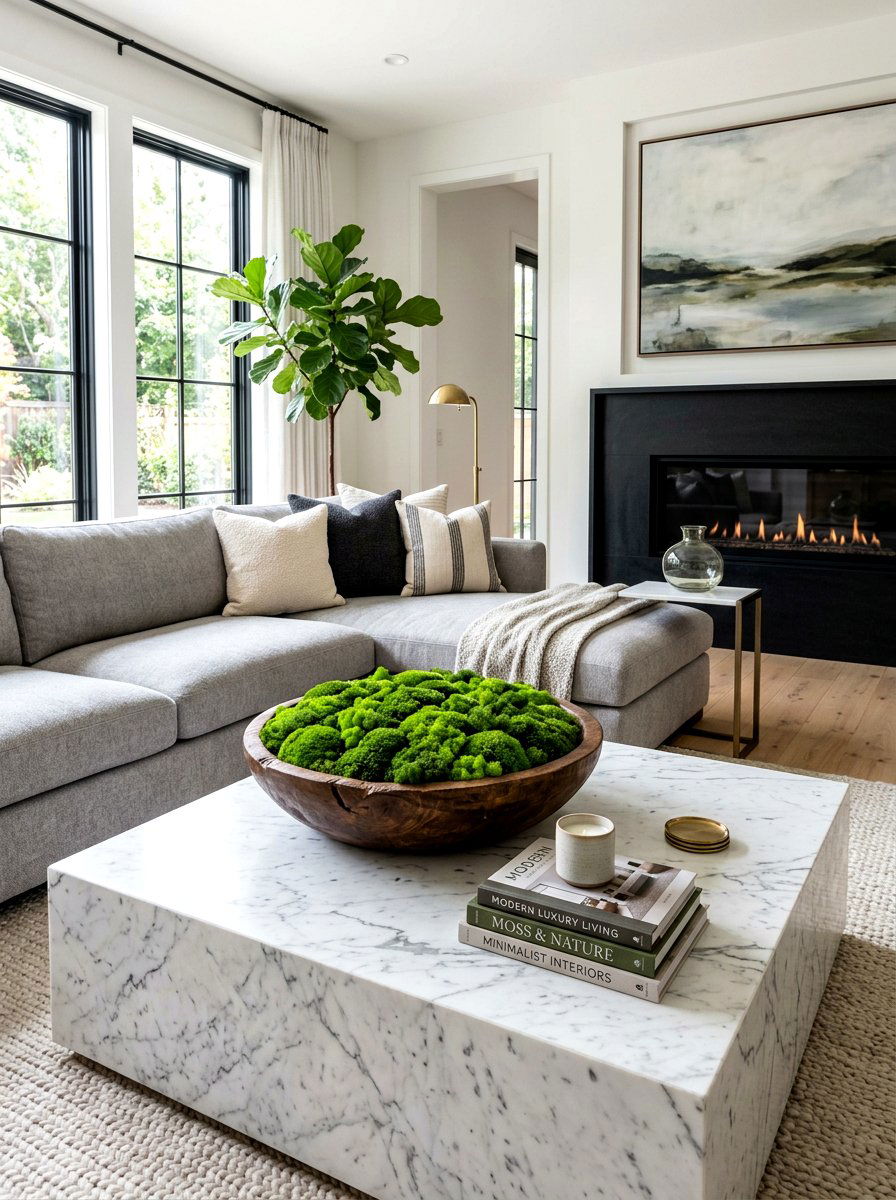 Moss bowl coffee table - 25 Spring Greenery Decor Ideas