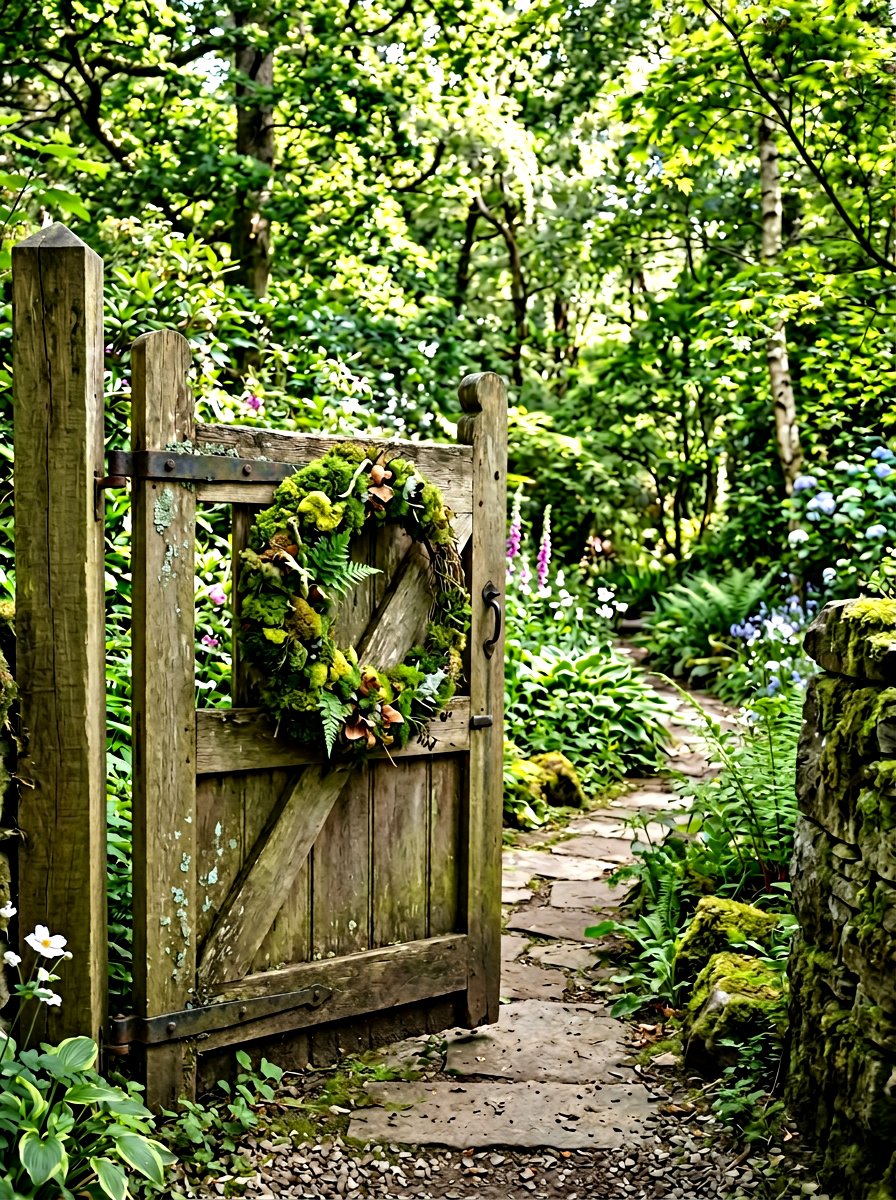 Moss covered half wreath - 25 Spring Half Wreath Ideas