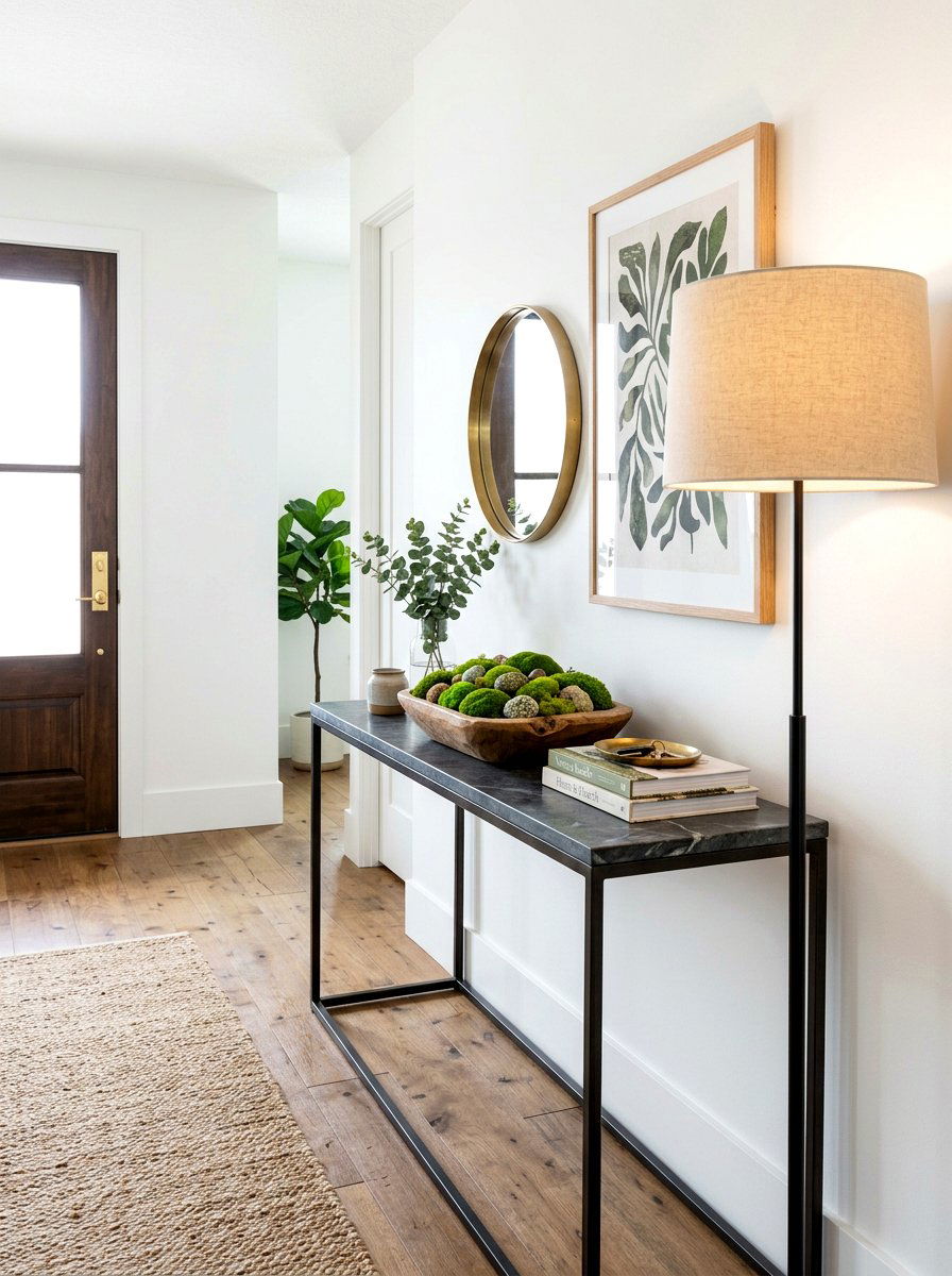 Moss covered stones - 25 Spring Hallway Table Decor Ideas