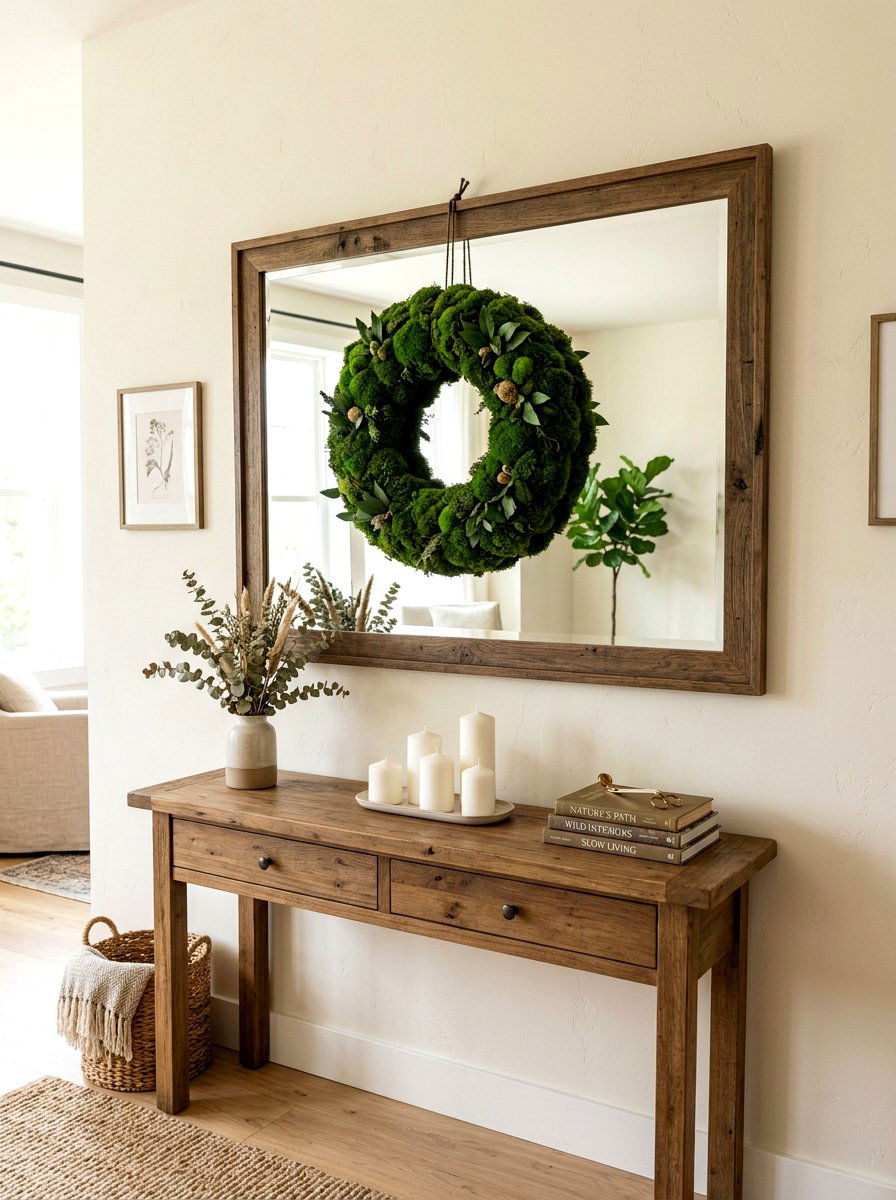Moss covered wreath - 25 Spring Southern Decor Ideas