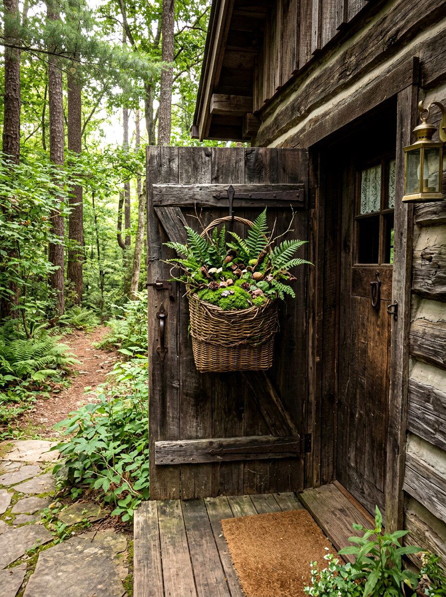 Moss door basket - 25 Spring Hanging Basket Door Ideas