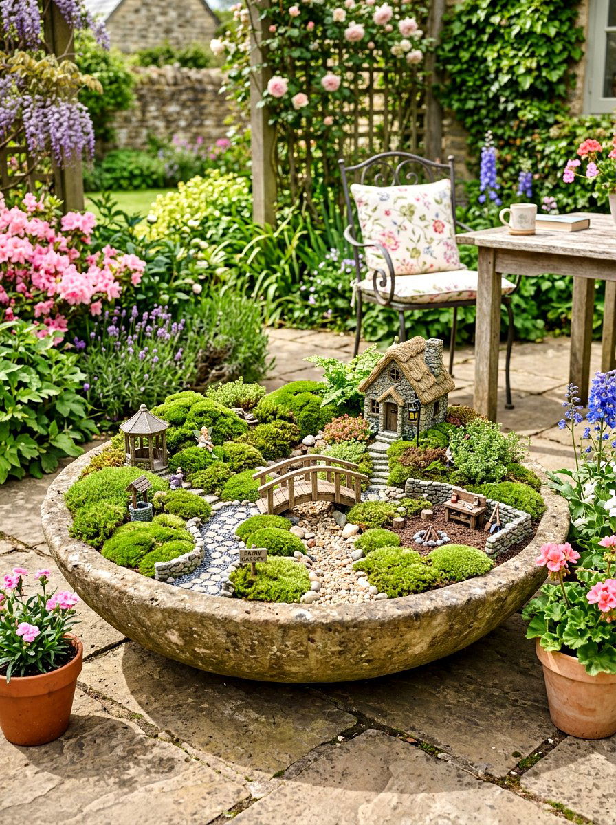 Moss fairy garden - 25 Spring Moss Decor Ideas