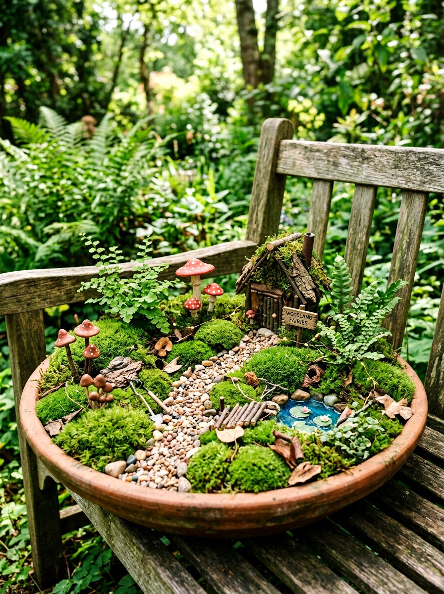 Moss fairy garden - 25 Spring Fairy Garden Ideas