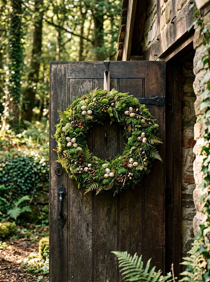 Moss wreath - 25 Spring Wreath Craft Ideas