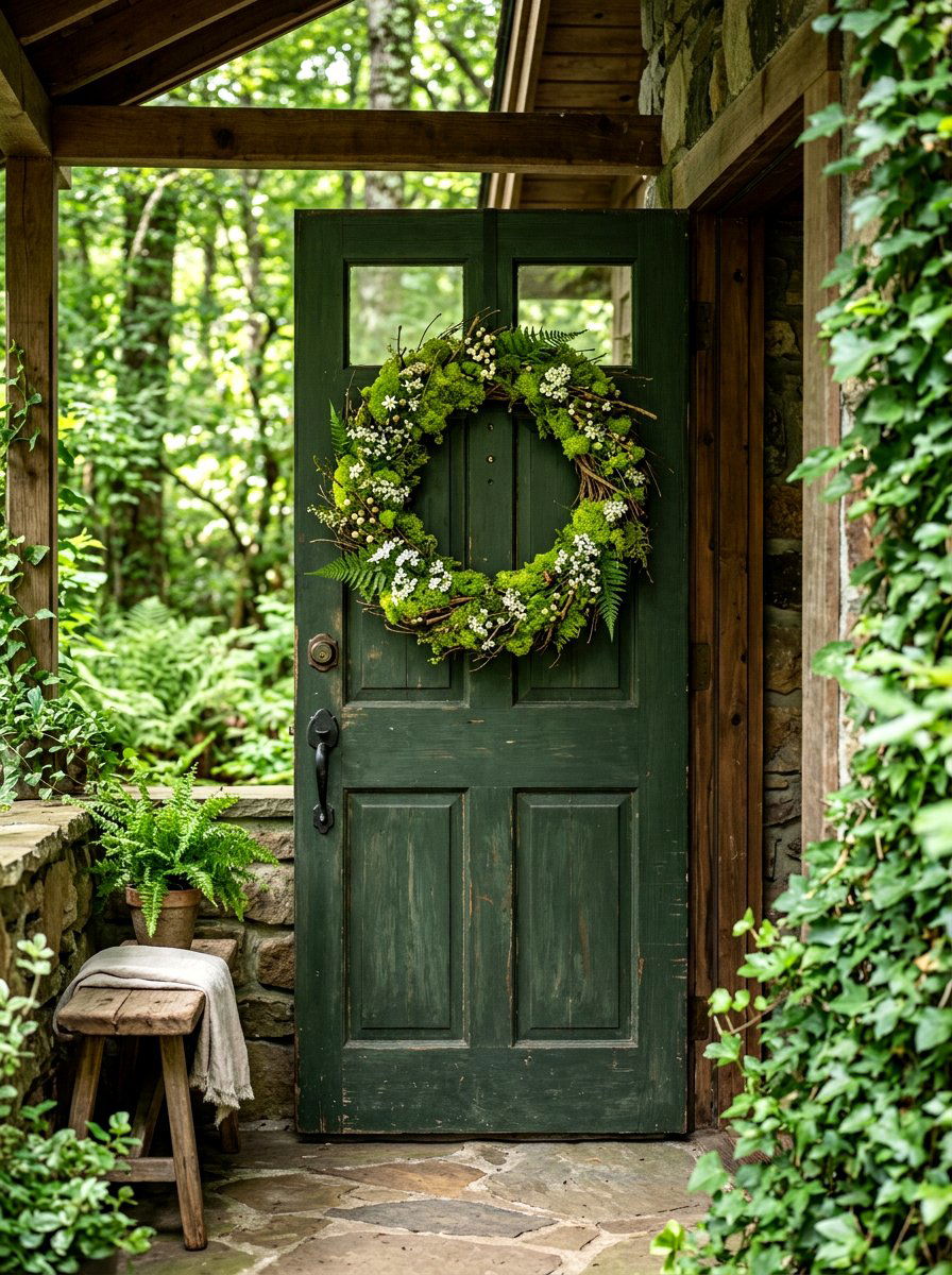 Mossy Grapevine Wreath - 25 Spring Grapevine Wreath Ideas