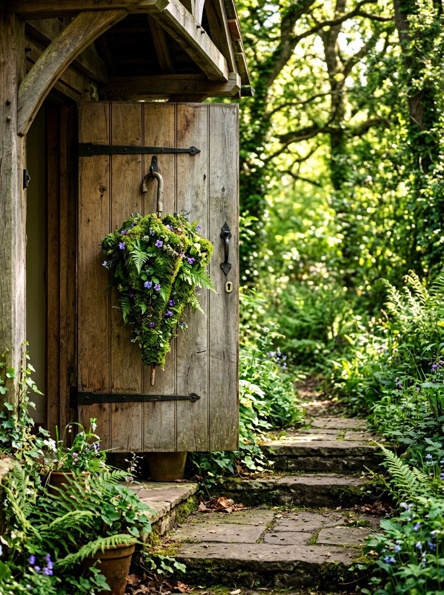 Mossy Umbrella - 25 Spring Umbrella Door Decor Ideas