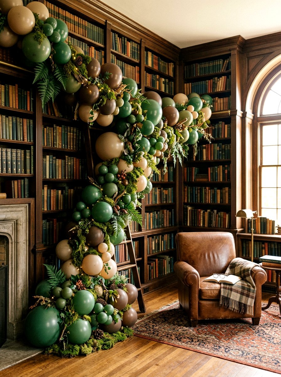 Mossy Woodland Balloon Garland - 25 Spring Balloon Garland Ideas