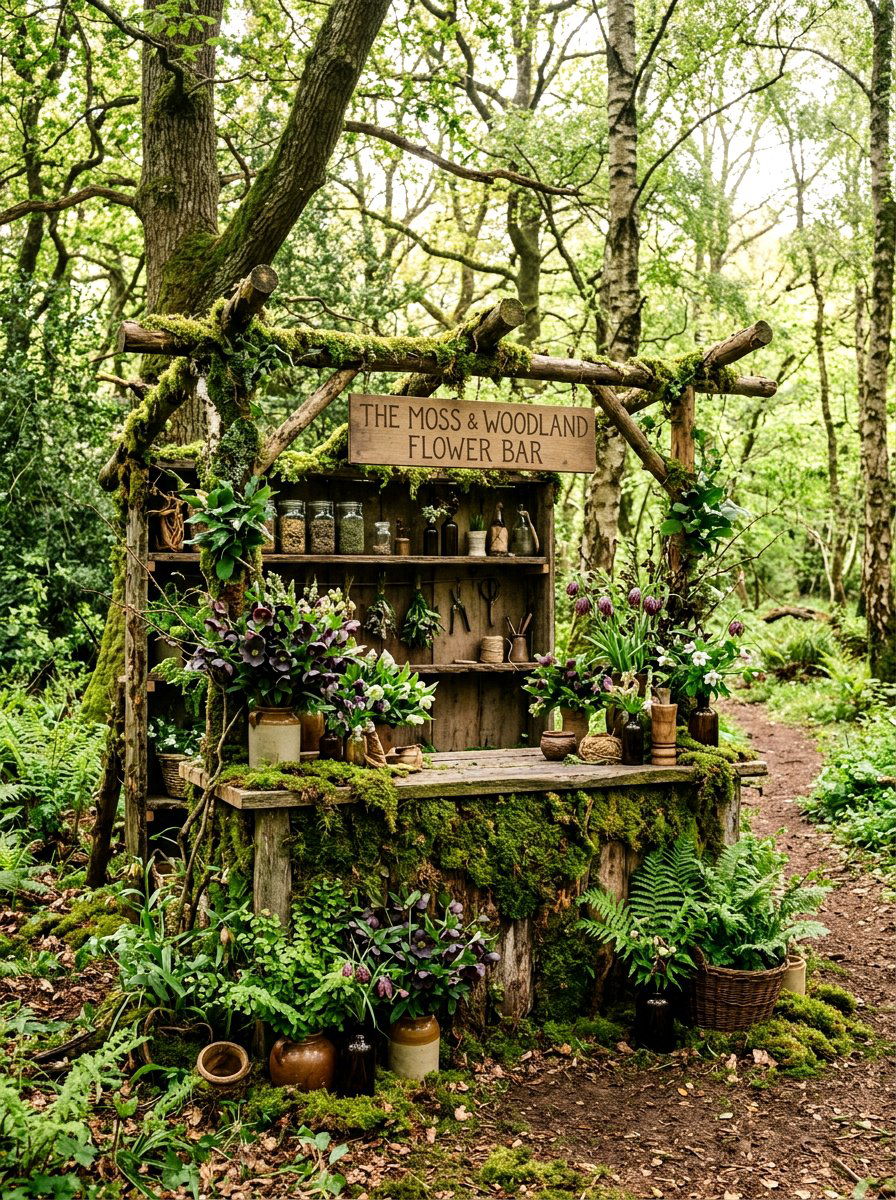 Mossy Woodland Flower Bar - 25 Spring Flower Bar Ideas