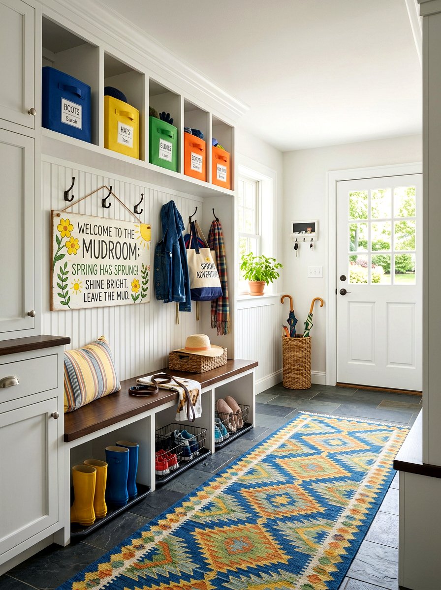 Mudroom Spring Sign - 25 Spring Sign Decor Ideas