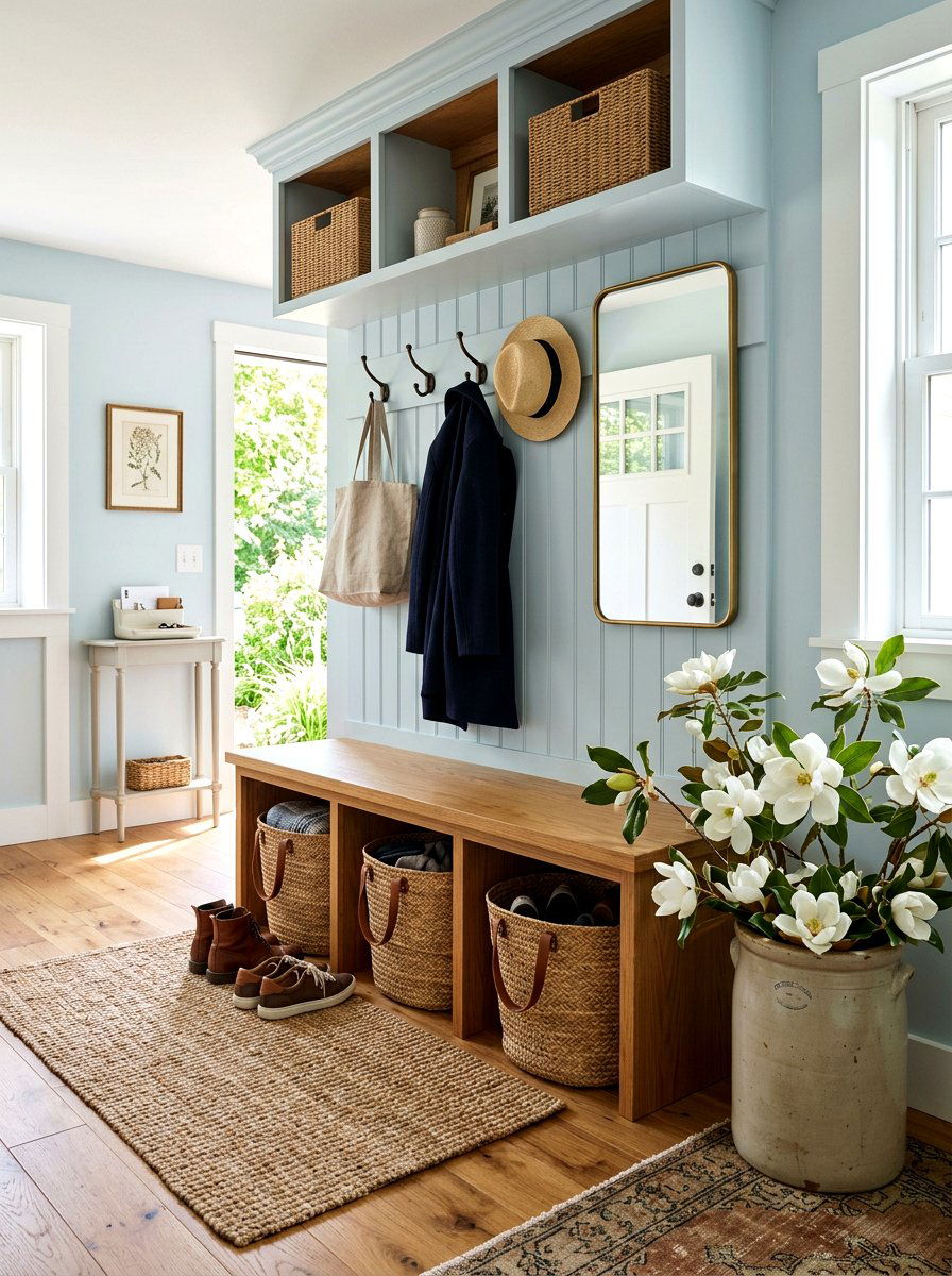 Mudroom magnolia branch styling - 25 Spring Magnolia Branch Ideas