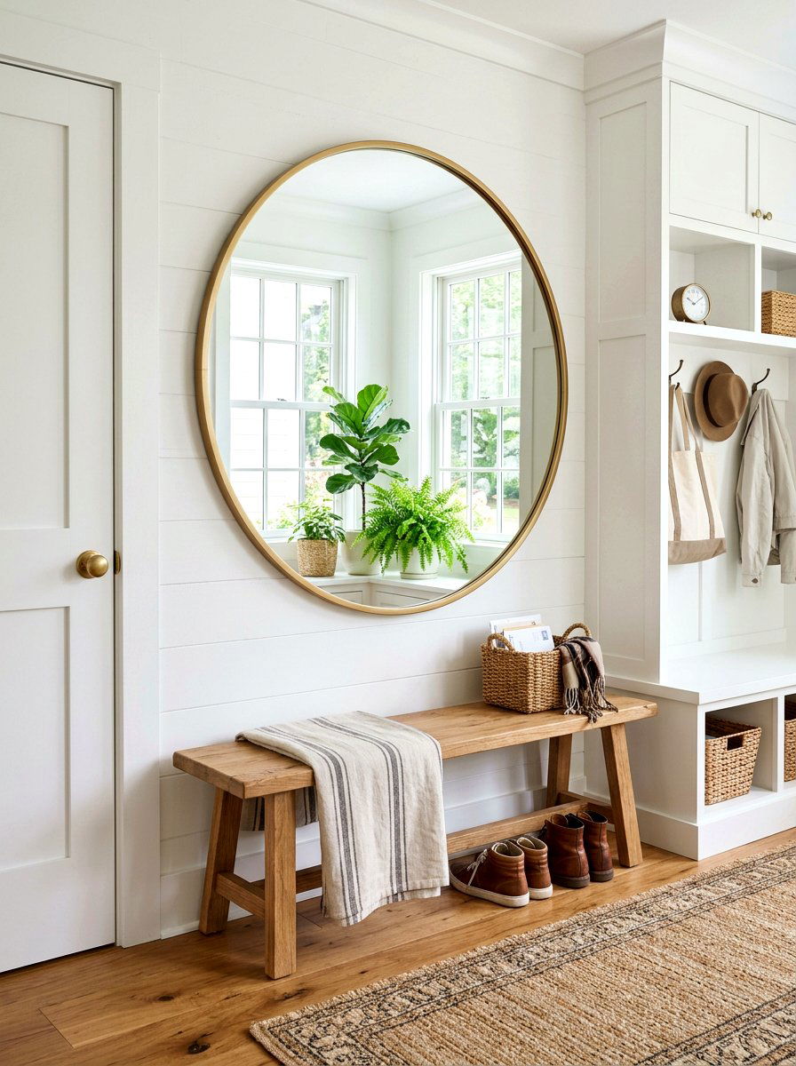 Mudroom mirror - 25 Spring Mudroom Decor Ideas