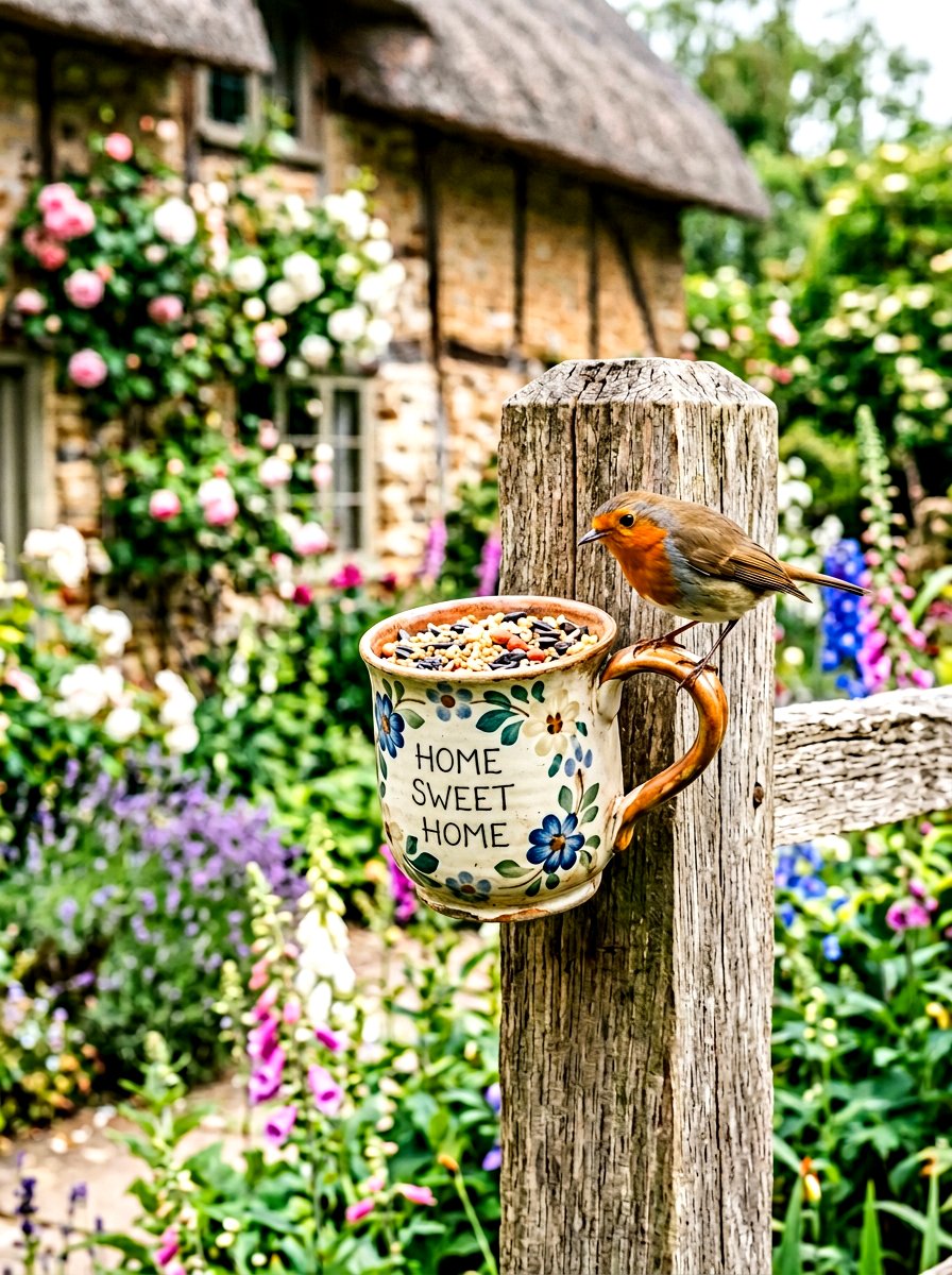Mug Bird Feeder - 25 Spring DIY Bird Feeder Ideas